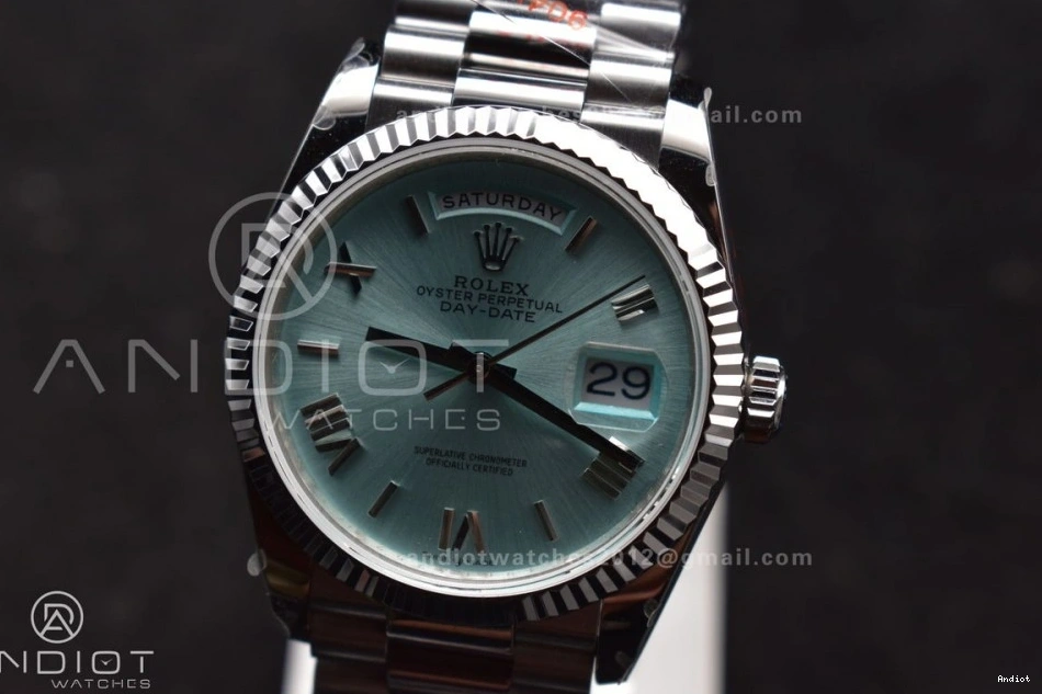 Bracelet on Edition (Gain V5 Weight) vr3255 Light Roman SS 36 904L Best DayDate Steel Dial President Blue QF 0308